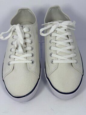 New Without Tags! ASOS Men's Canvas Lace Up Sneaker Cream Size 7